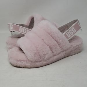UGG Women's Fluff Yeah Slide Seashell Pink USED